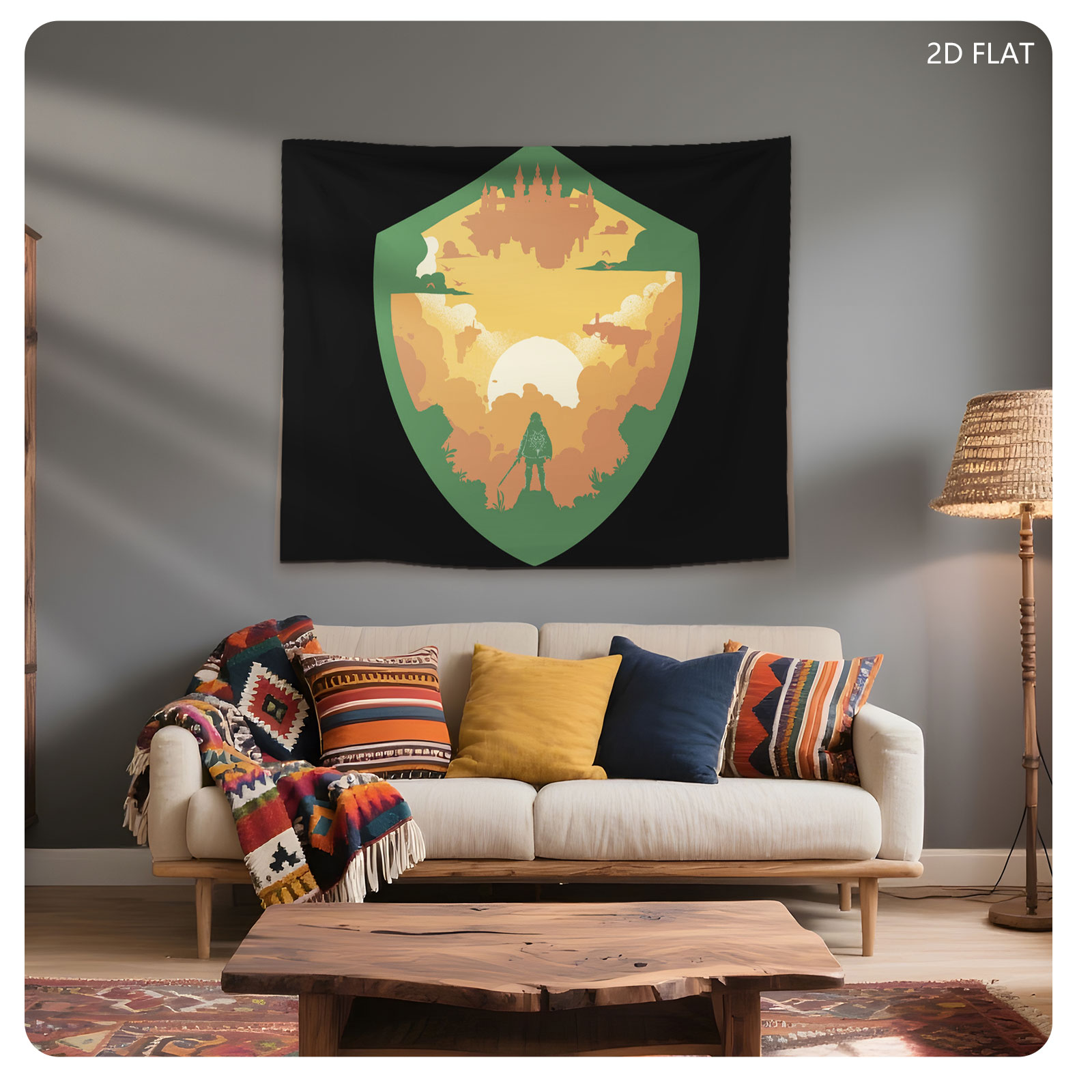 Link in Hyrule at Sunset - Tapestry