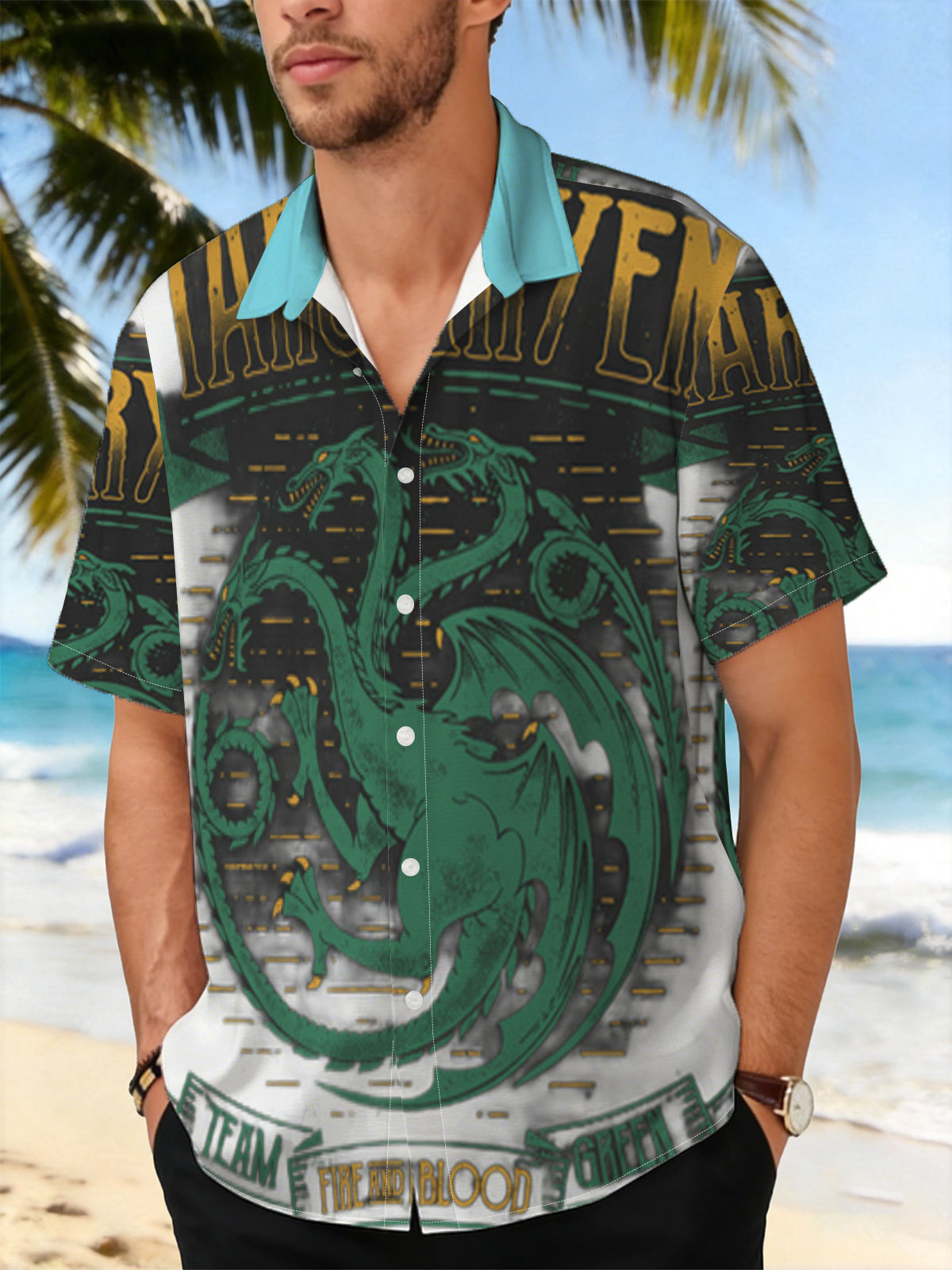 House Targaryen: Three-Headed Dragon, Fire and Blood, Team Green -  Shirt