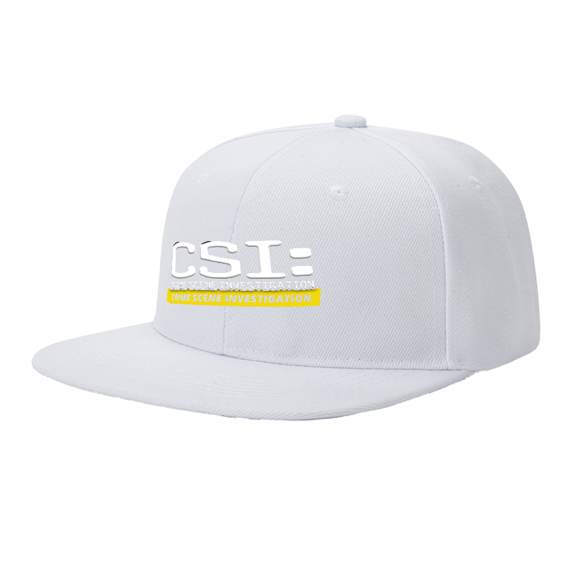 Flat Brim Baseball Cap CSI Crime Scene Investigation Logo Streetwear Underground Skate Style for Basketball Court Urban Street Skate Park Skaters Rappers Streetwear Enthusiasts