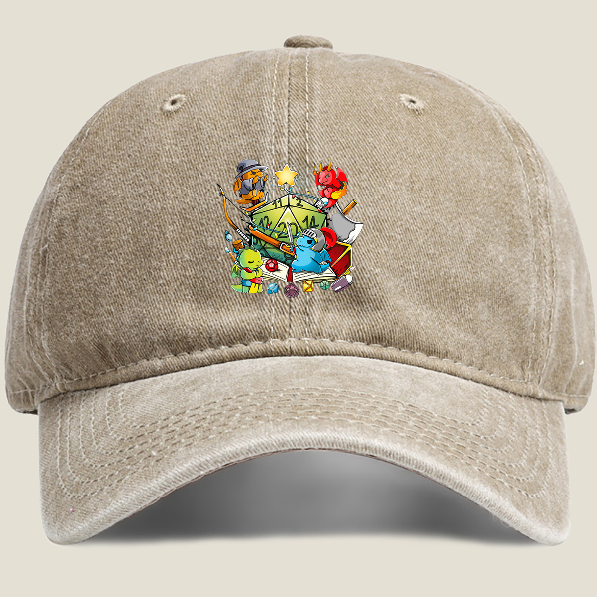 D&D: Dragon, Duck, and D20 Adventure - Washed Denim - Baseball Cap