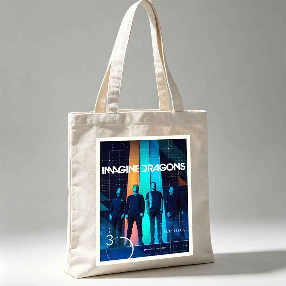 Imagine Dragons Live Performance in Wichita 2016 Concert Poster - Canvas tote bags