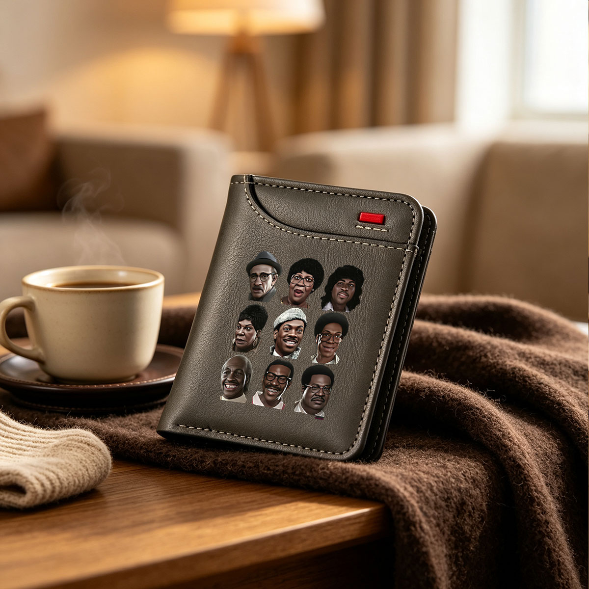 Celebrity Character Portraits: Diverse Faces in Digital Art - Vertical Style Wallet