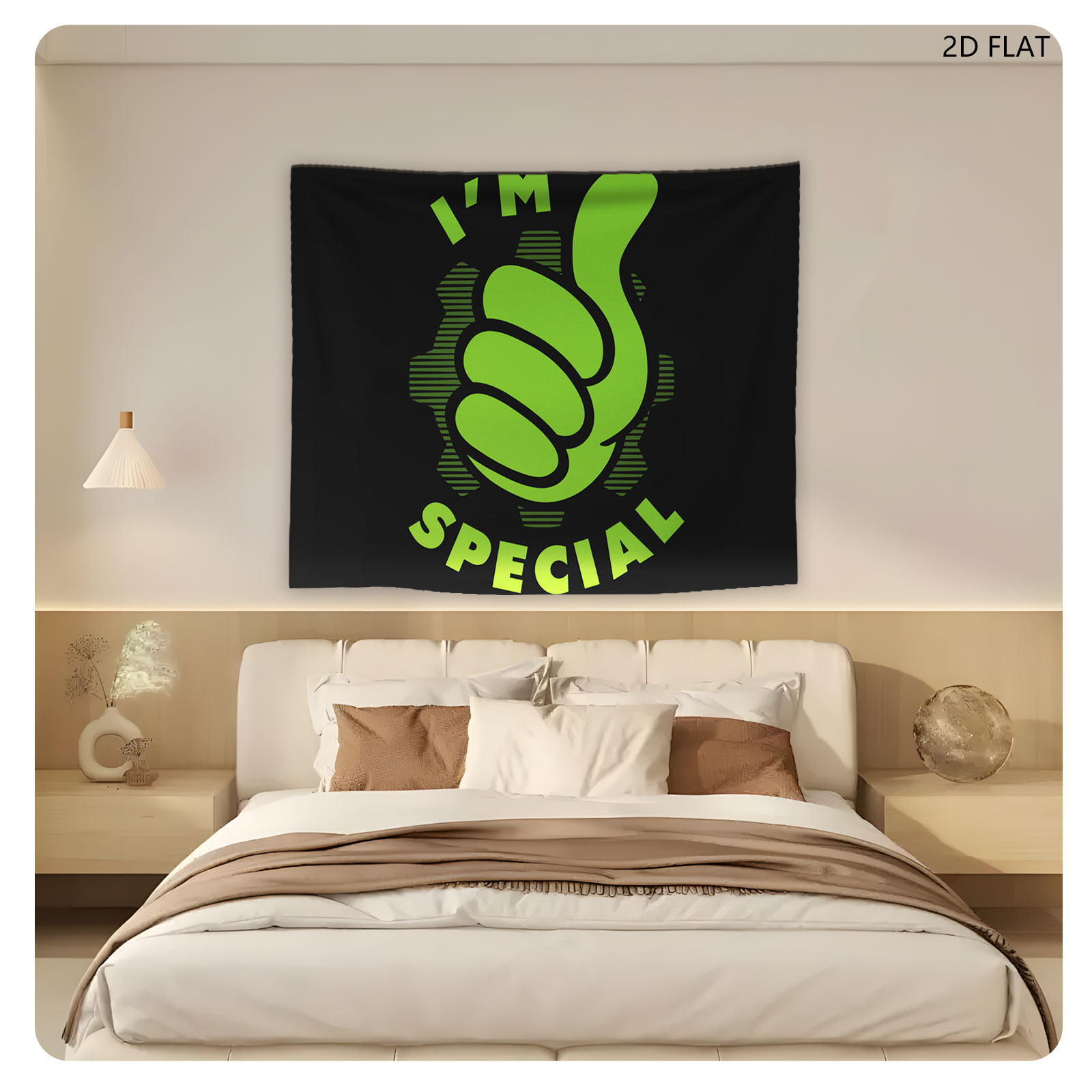 I'M SPECIAL - Green Thumbs Up Gesture Design - Tapestry