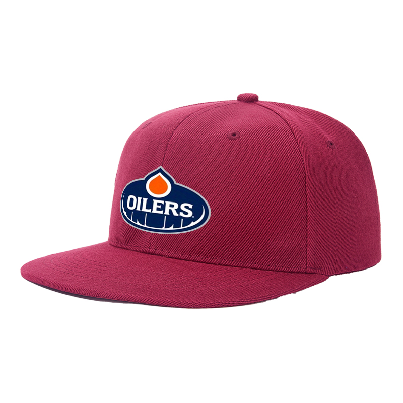 Flat Brim Baseball Cap Oilers Logo Print Streetwear Underground Skate Style for Basketball Court Skate Park Urban Lifestyle Skaters Rappers Streetwear Enthusiasts