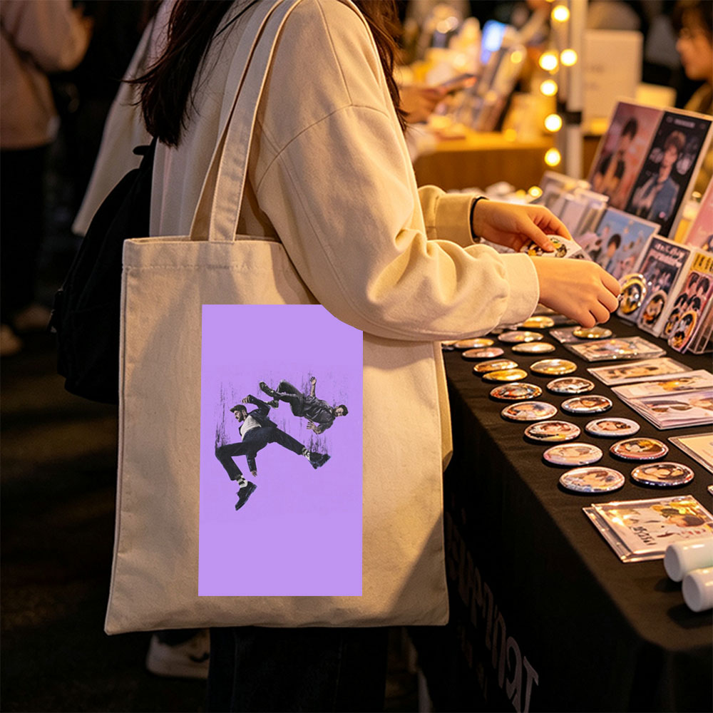 The Weeknd Falling Through Space in Purple Void - Canvas tote bags