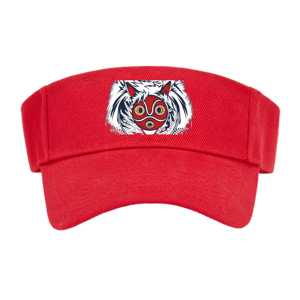 Red Masked Fox with Blue-Eyed Beast and Tribal Design -  Visor cap