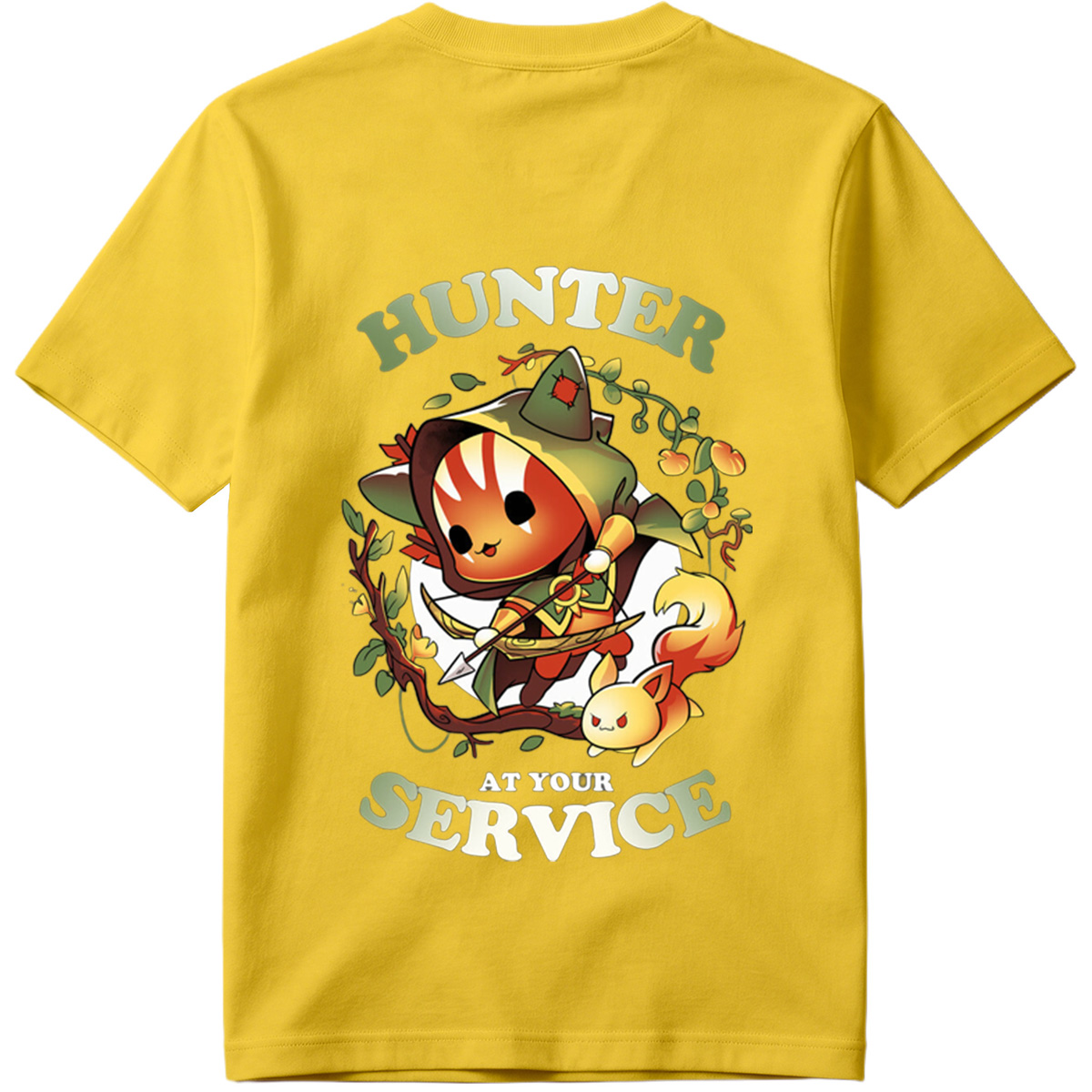 Hunter at Your Service - Chibi Archer and Fox Companion - Tee