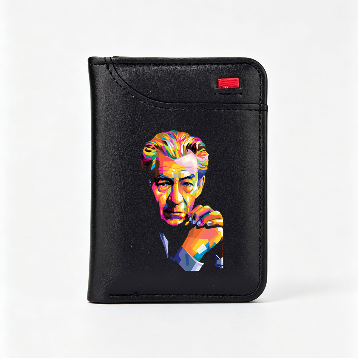 Colorful Portrait of a Contemplative Man - Vertical Style Wallet