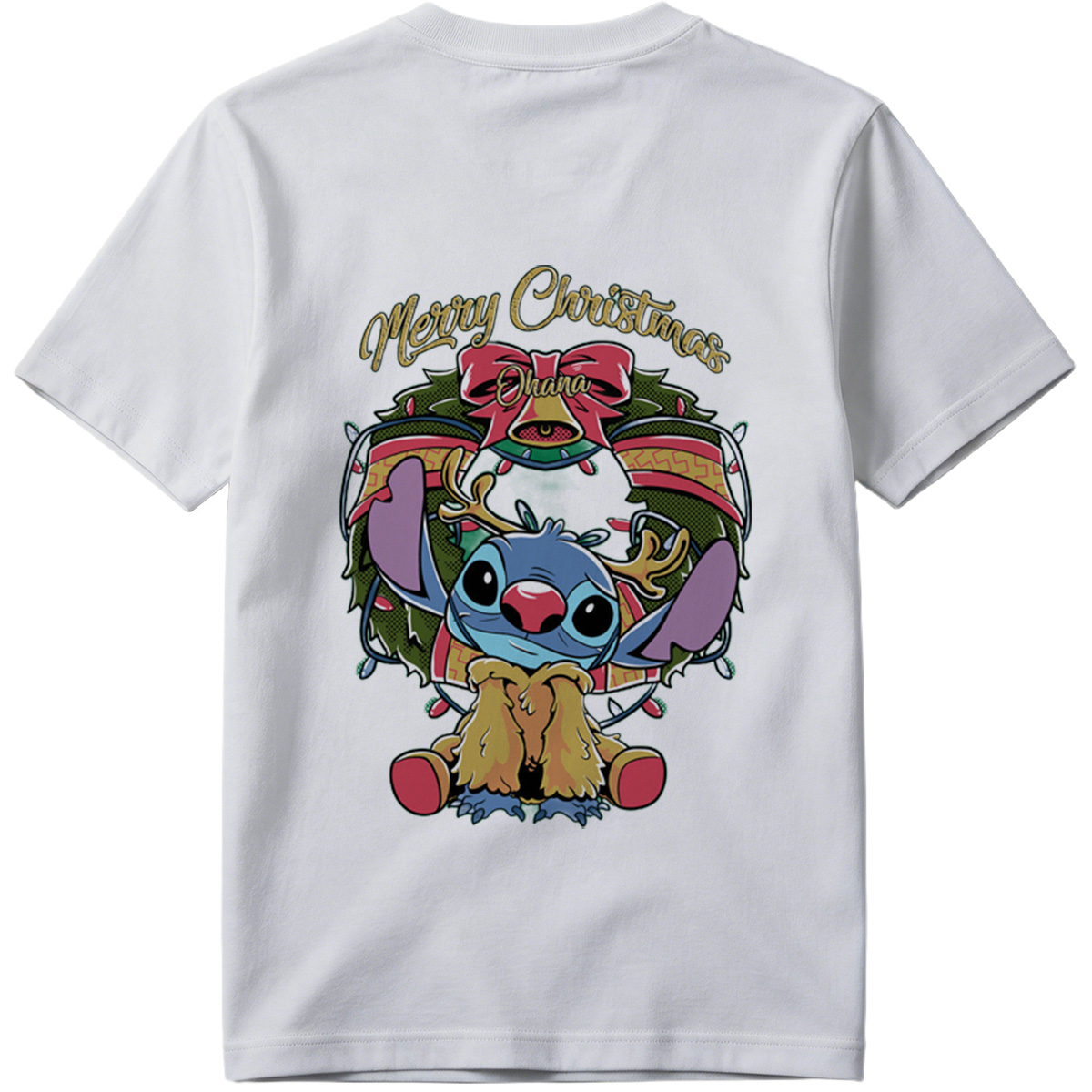 Stitch Christmas Wreath Design - Tee