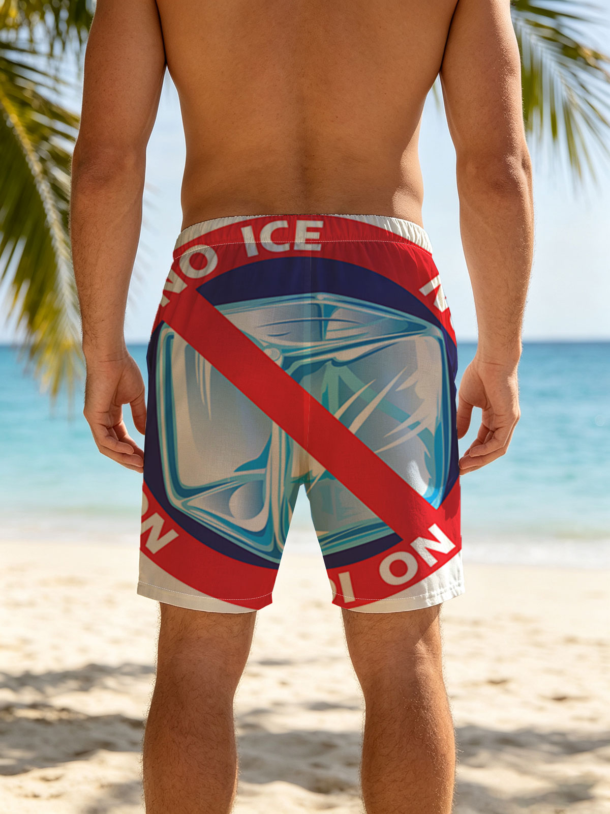 No Ice Sign with Prohibited Symbol -  Beach shorts