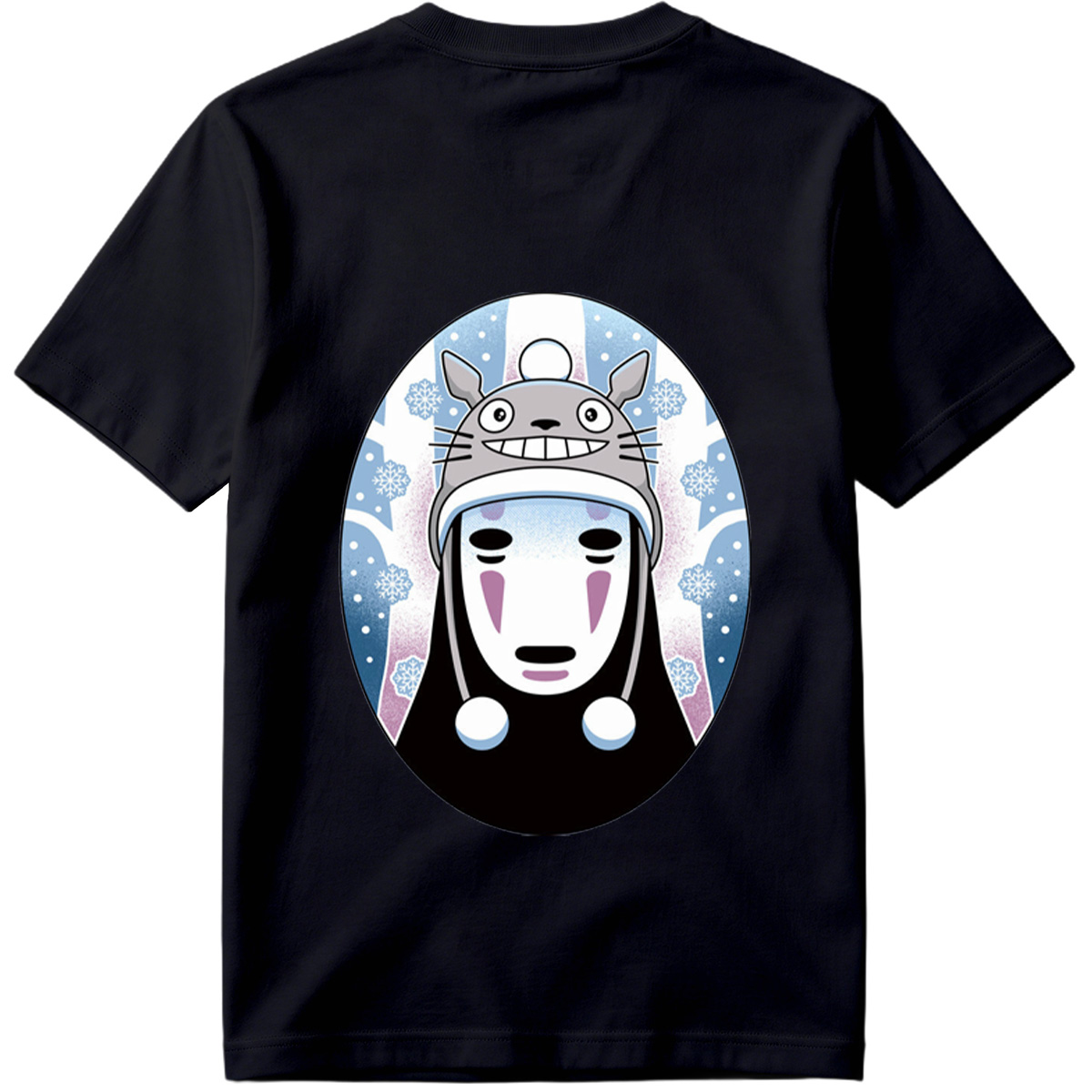 Totoro and No-Face Winter Fusion - Tee