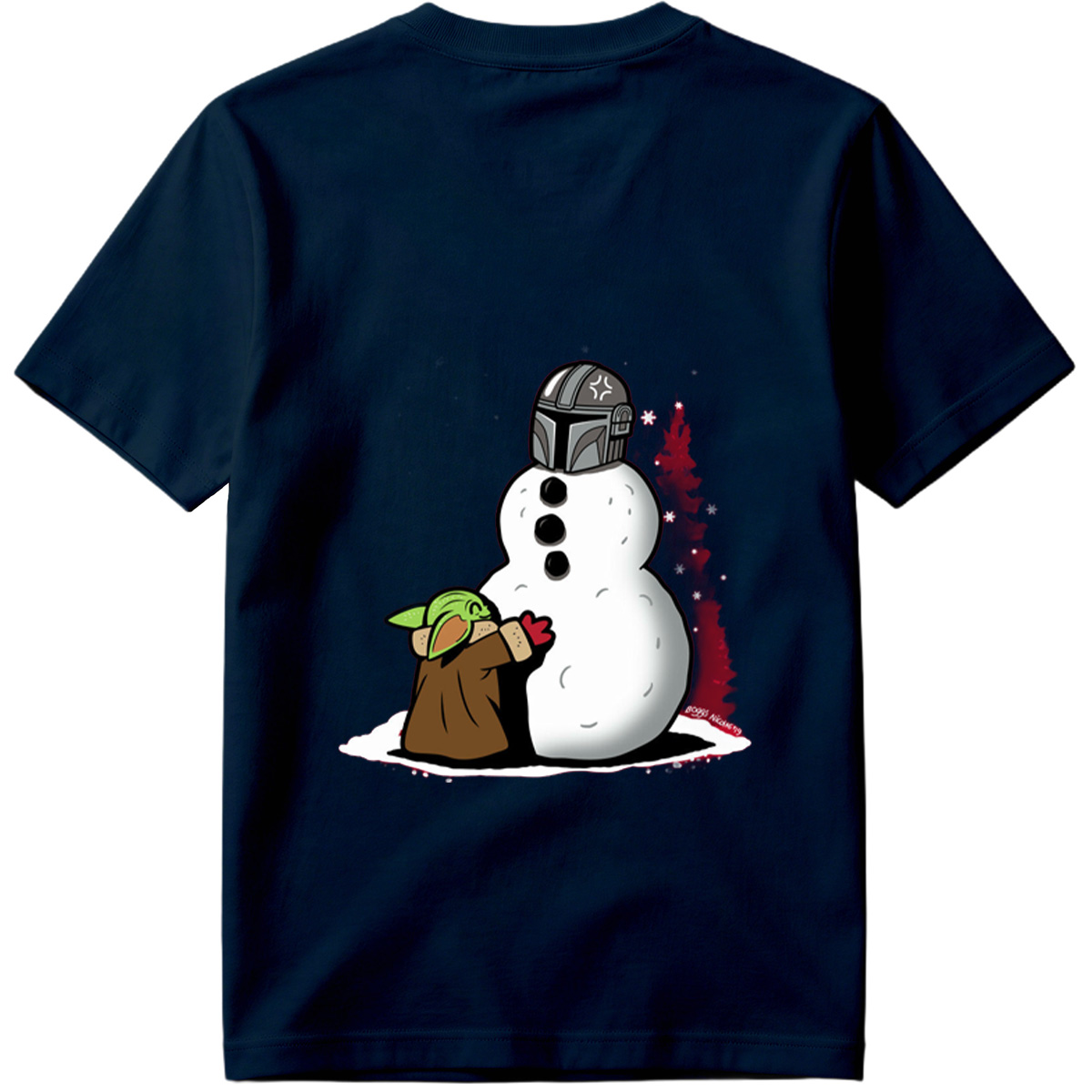 Mandalorian Snowman with Grogu - Tee
