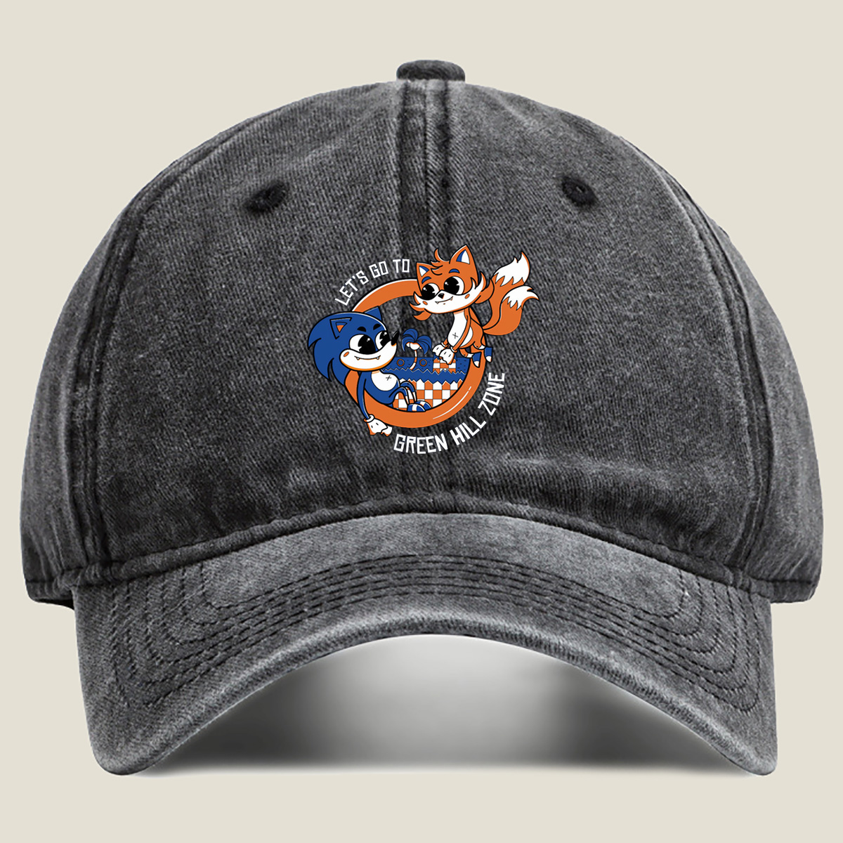 Sonic and Tails: Green Hill Zone Adventure - Washed Denim - Baseball Cap