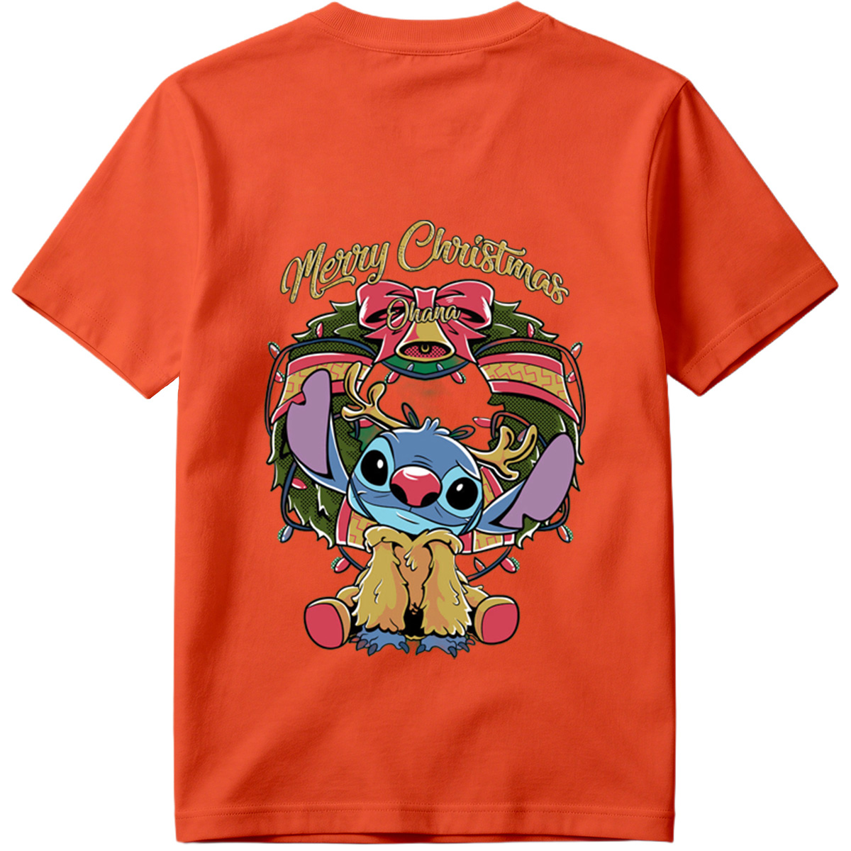 Stitch Christmas Wreath Design - Tee