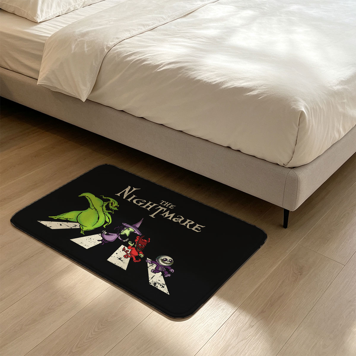 The Nightmare: Oogie Boogie, Witch, Devil, and Skeleton Crossing the Road - Flannel floor mat