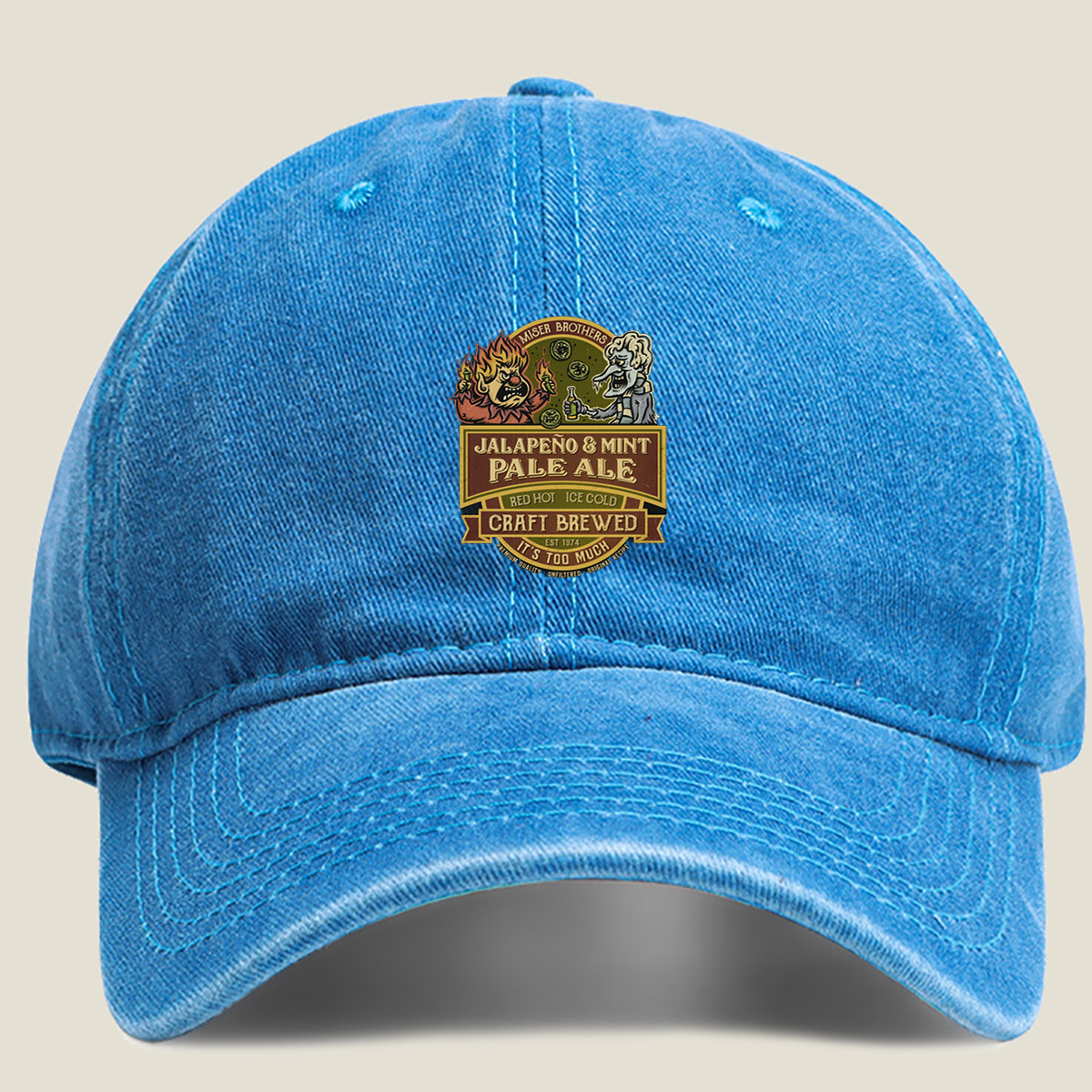 Miser Brothers Jalapeno & Mint Pale Ale Craft Brewed - Washed Denim - Baseball Cap