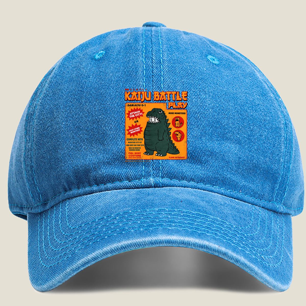 Kaiju Battle Play: Godzilla Costume Adventure - Washed Denim - Baseball Cap