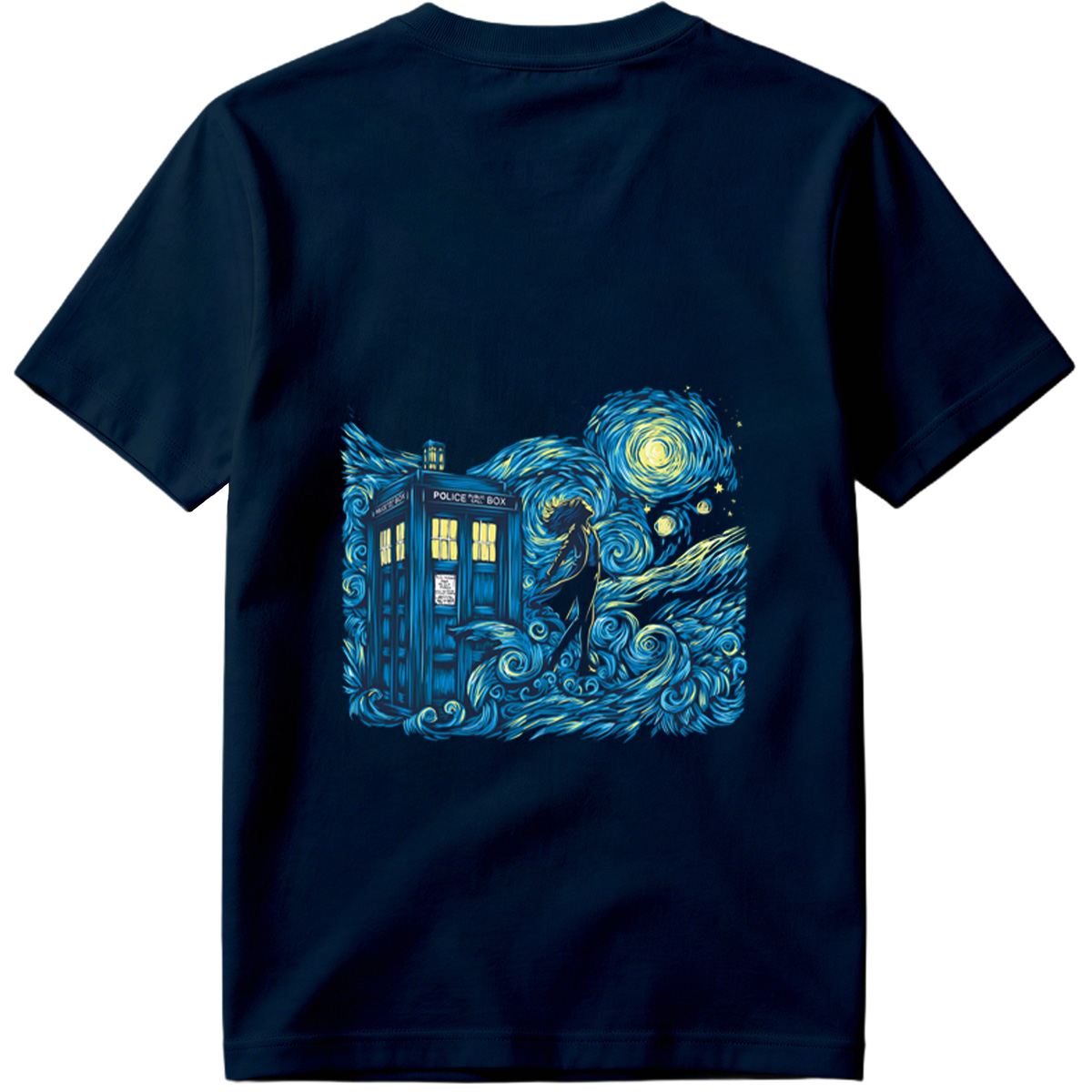 Doctor Who: TARDIS and Companion in Starry Night - Tee