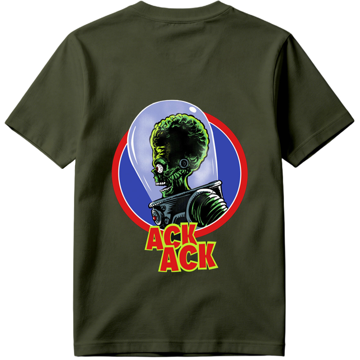 Ack Ack: Green Alien in Space Helmet - Tee