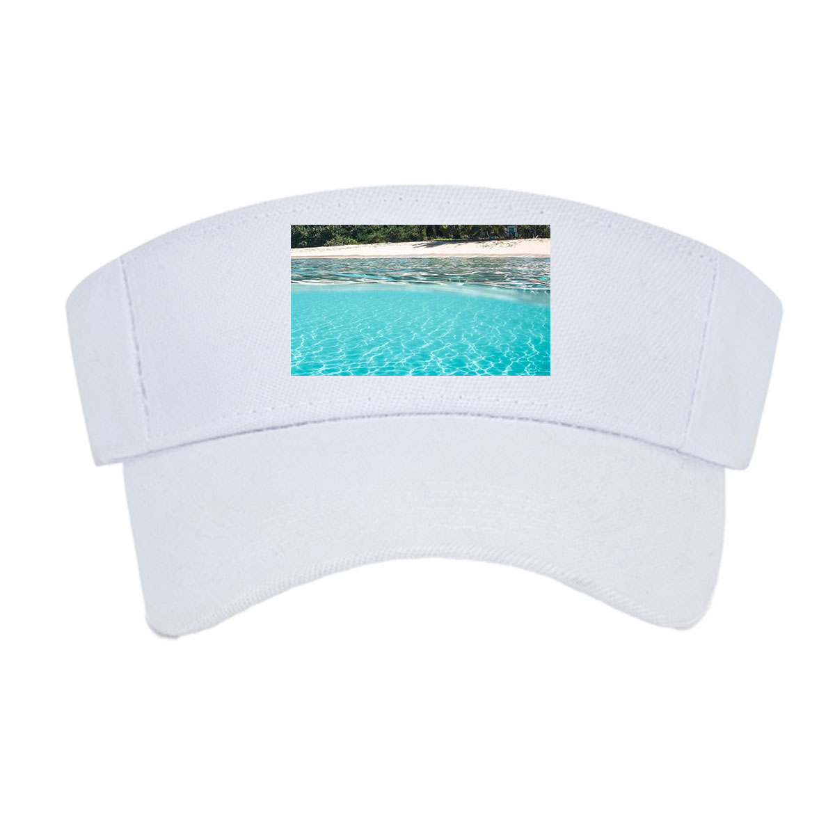 Crystal Clear Waters and Palm Trees on a Tropical Beach -  Visor cap