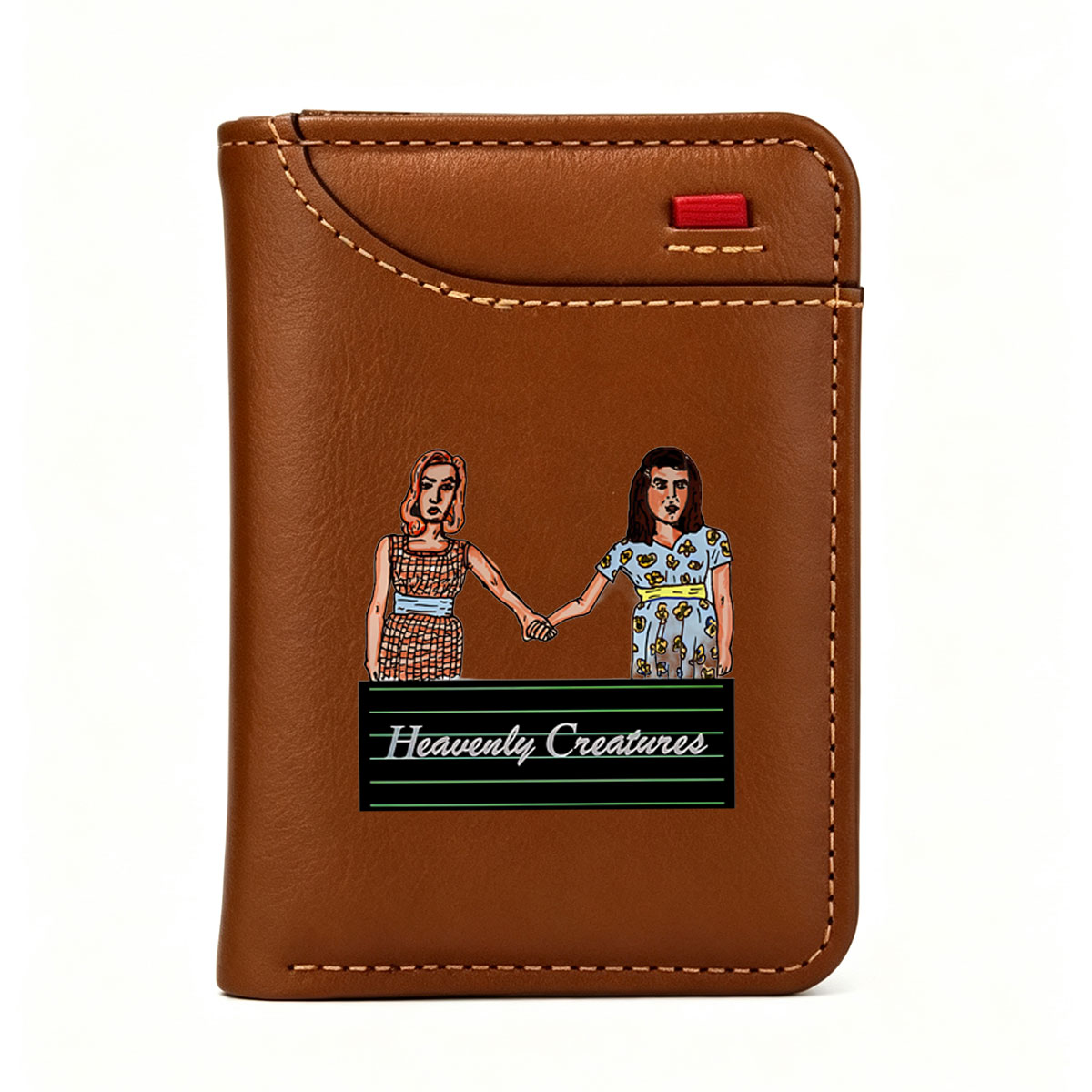 Heavenly Creatures: Two Women Holding Hands in Vintage Dresses - Vertical Style Wallet