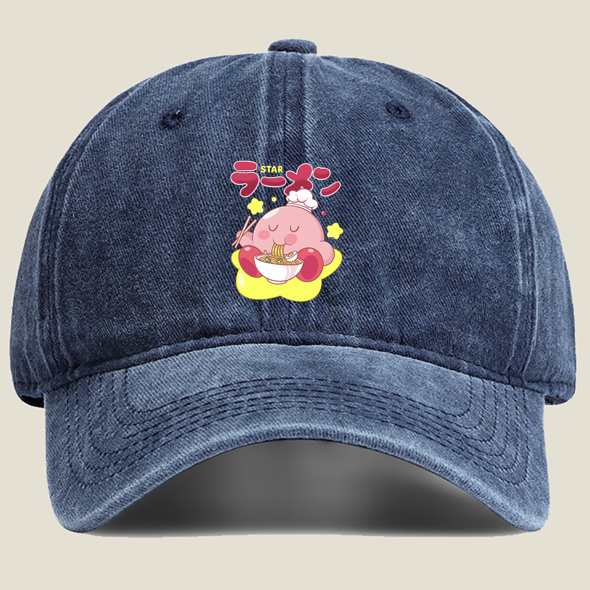 Kirby Star Ramen - Washed Denim - Baseball Cap