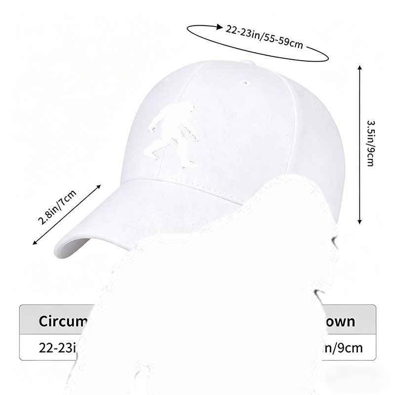 Unisex Classic Baseball Cap with Bigfoot Silhouette Print - Adjustable Outdoor Hat for Hiking, Camping, and Casual Wear - Perfect for Adventure Enthusiasts and Nature Lovers