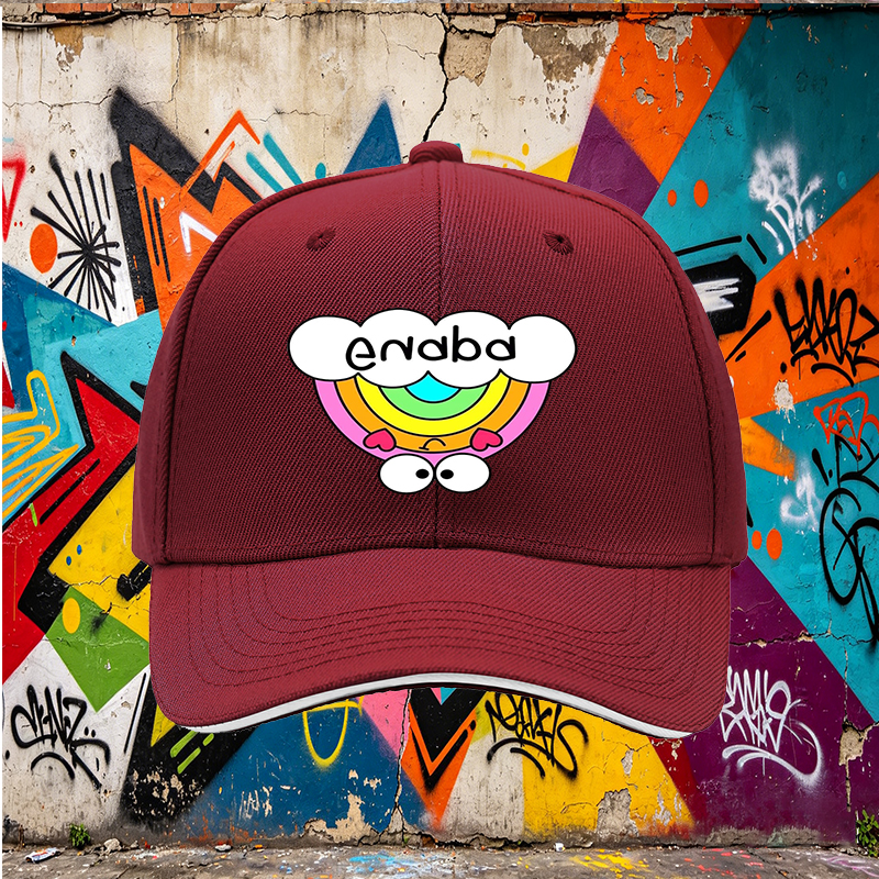 Unisex Classic Sandwich Hat with Rainbow Heart Eyes and Guara Print | Casual Outdoor Sun Protection Cap for Adults and Teens | Perfect for Beach, Hiking, Travel, Daily Wear
