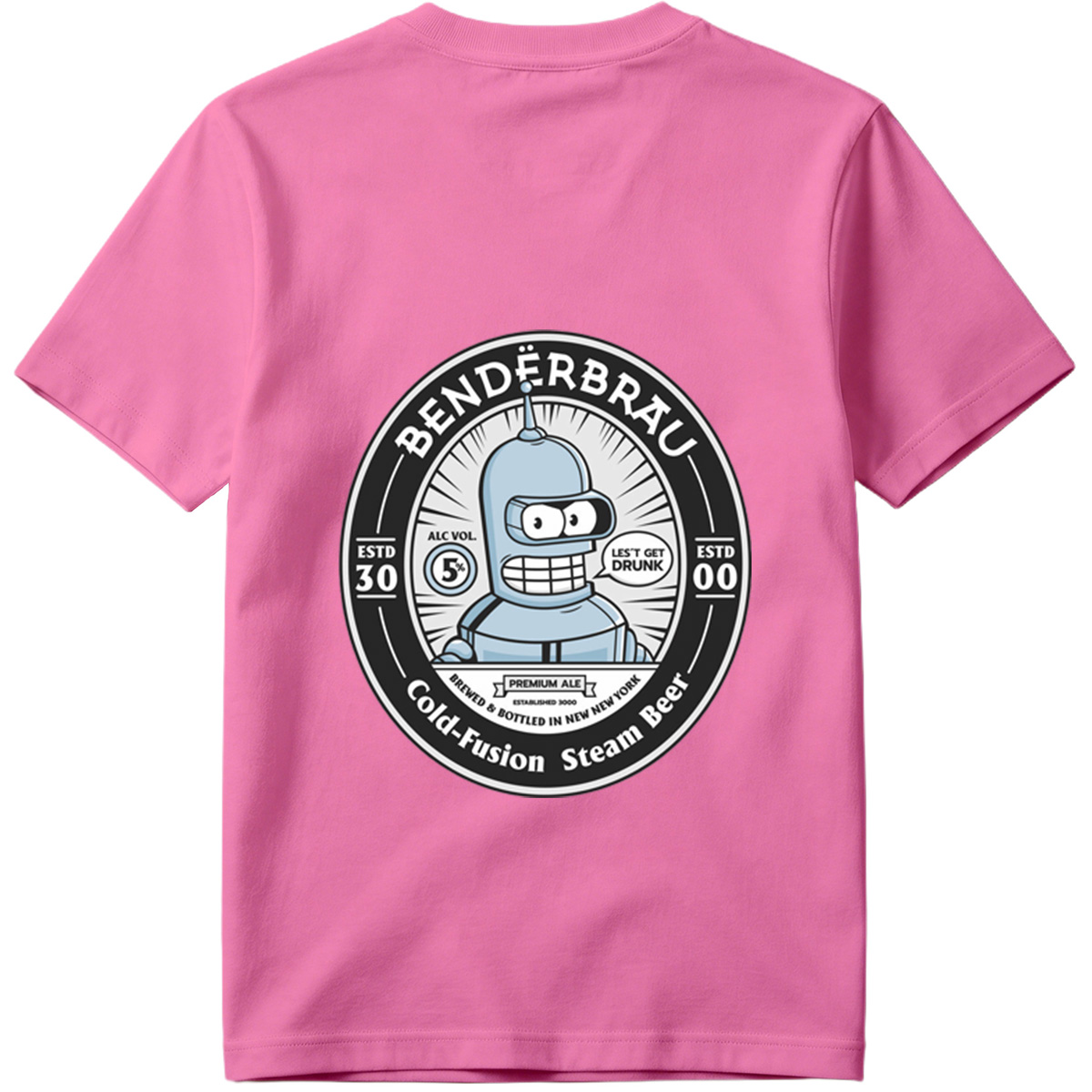 Bender Brau: Cold-Fusion Steam Beer Featuring Bender from Futurama - Tee