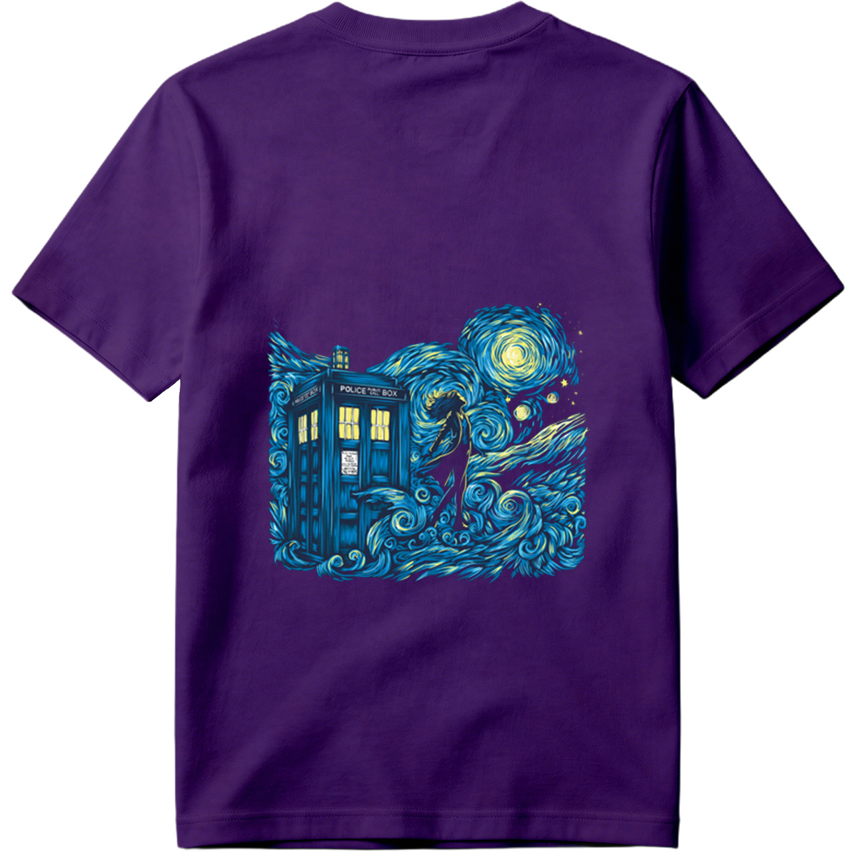Doctor Who: TARDIS and Companion in Starry Night - Tee