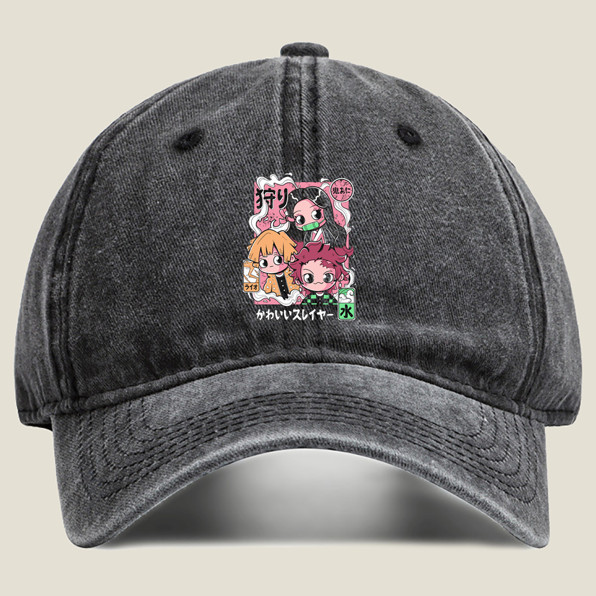 Cute Slayer: Nezuko, Zenitsu, and Tanjiro - Hat