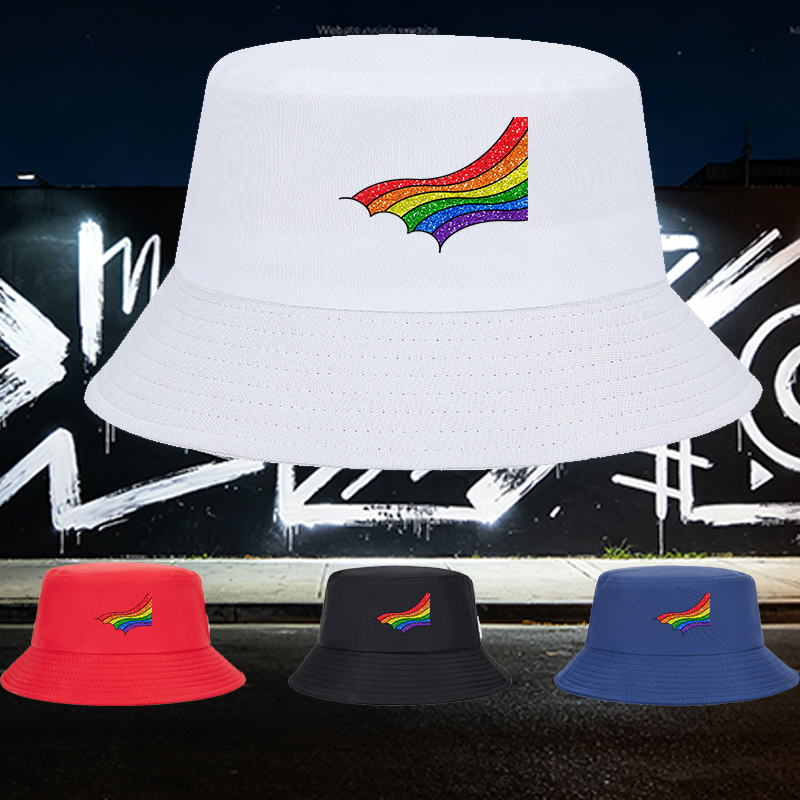 Unisex Bucket Hat with Glitter Rainbow Print - Classic Stylish Sun Protection Cap for Outdoor Activities, Beach, Travel, and Everyday Wear - Perfect for Adults Seeking Fashionable and Comfortable Headwear