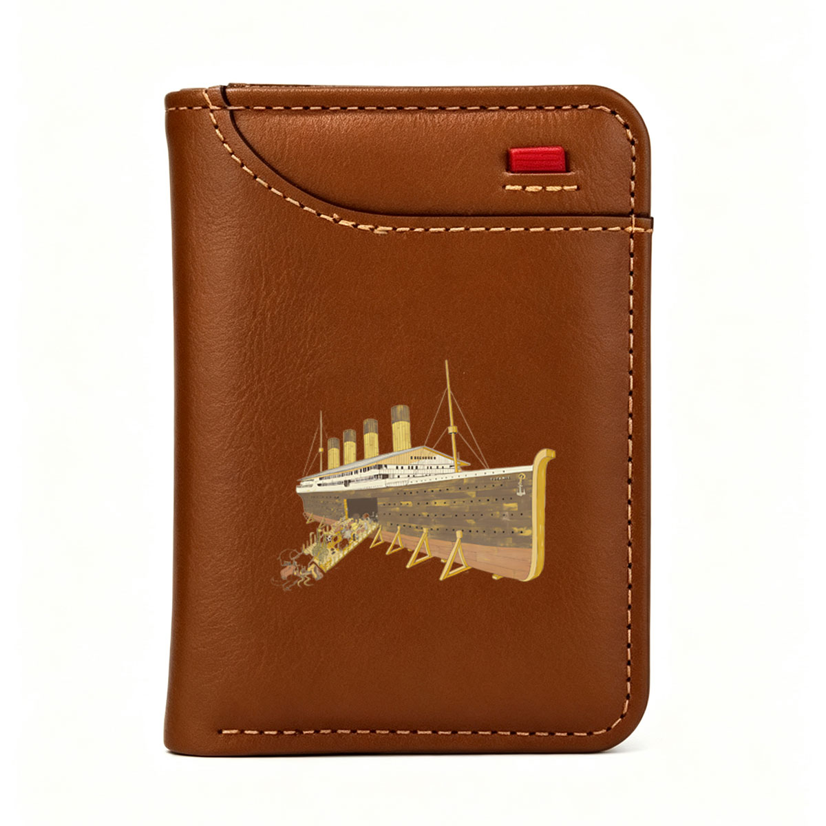 Titanic Shipwreck Reconstruction with Crew and Damage Details - Vertical Style Wallet