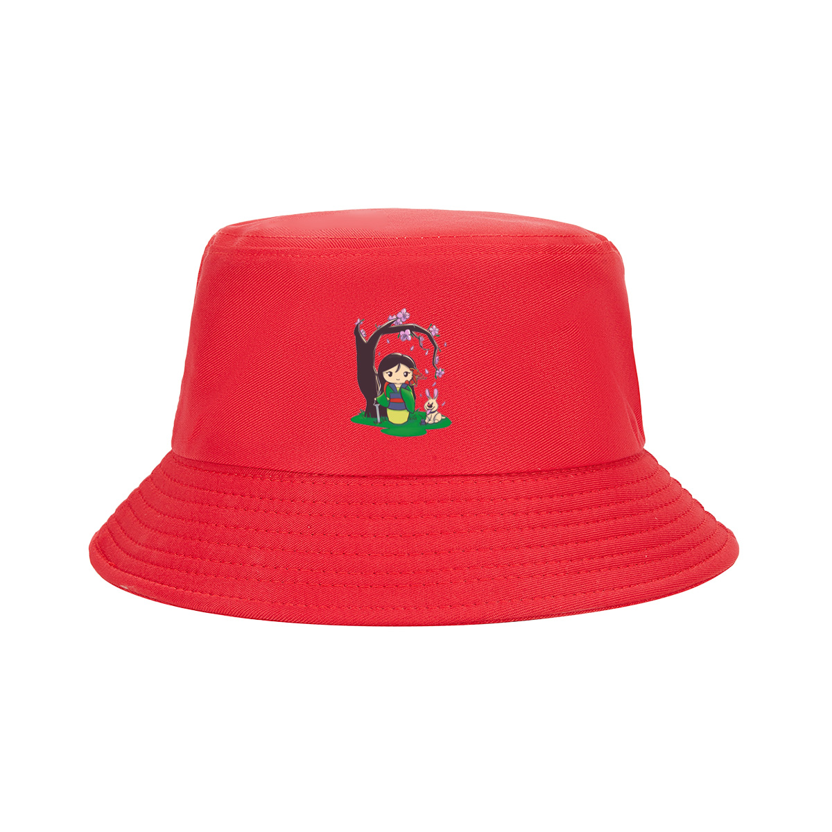 Mulan with Mushu and Cri-Kee Under Cherry Blossom Tree - Fisherman's Hat