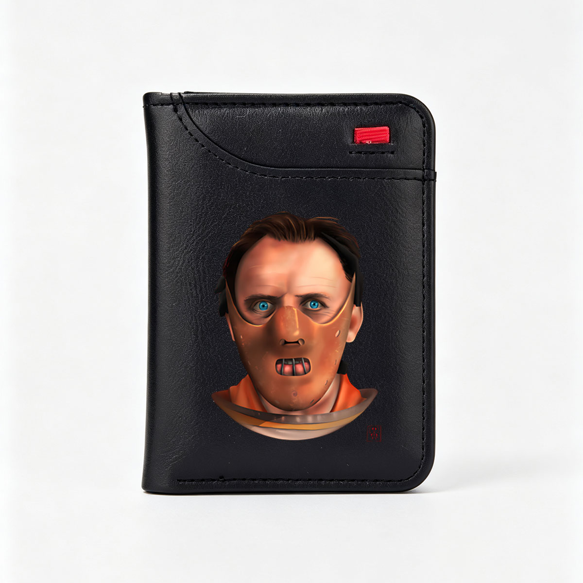 Anthony Hopkins as Hannibal Lecter in a Cyberpunk Mask - Vertical Style Wallet