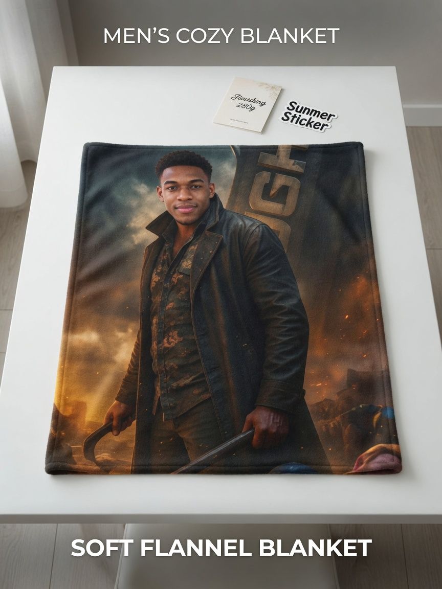 Custom Photo Face Flannel Fleece Blanket Ultra Soft Lightweight Personalized Portrait Throw Ideal Keepsake Gift