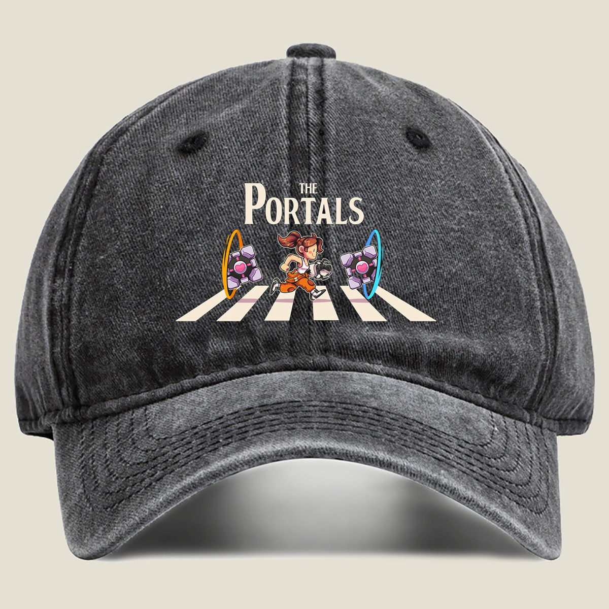The Portals: A Character Crossing Through Dimensional Gates - Washed Denim - Baseball Cap