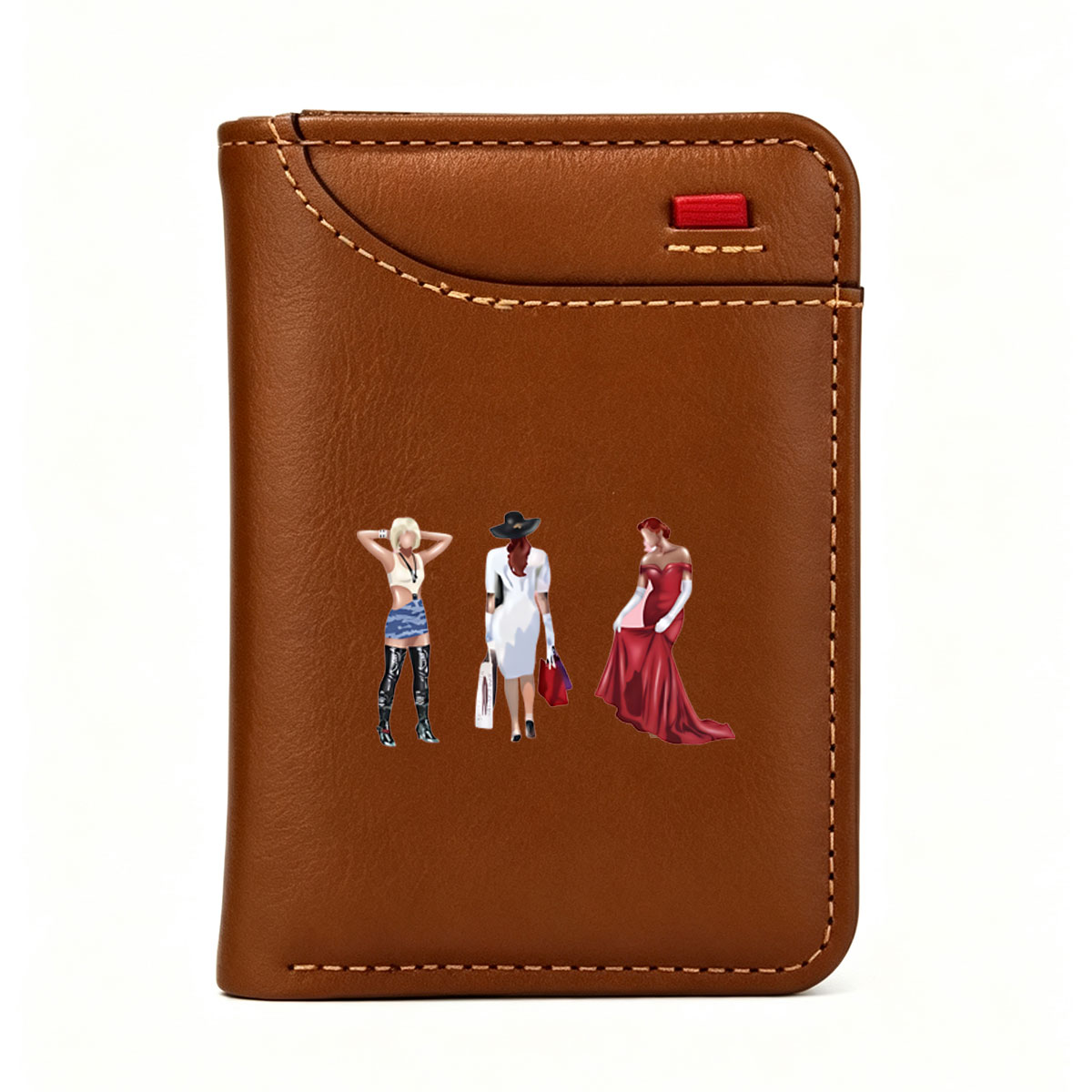 Three Stylized Women in Distinct Outfits: Casual, Elegant, and Formal Fashion - Vertical Style Wallet