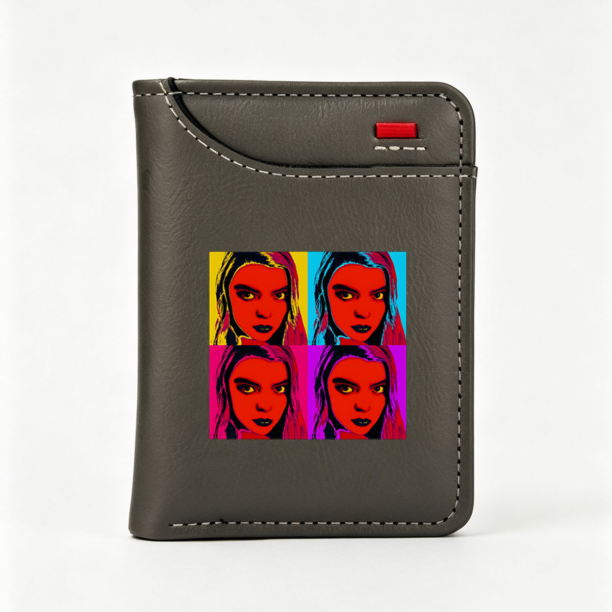 Pop Art Portrait of a Woman in Four Color Variations - Vertical Style Wallet