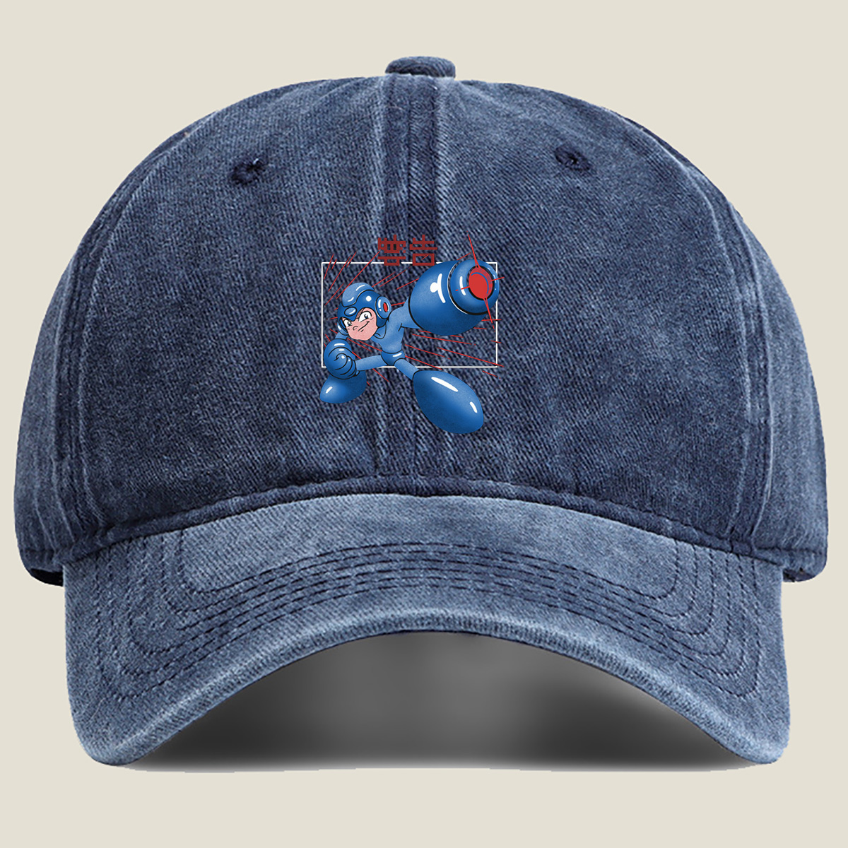 Mega Man Alert - Washed Denim - Baseball Cap