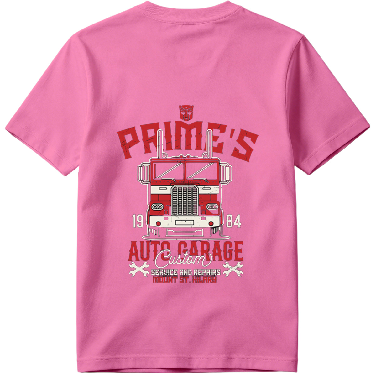 Transformers Optimus Prime Auto Garage T-Shirt Design - Tee