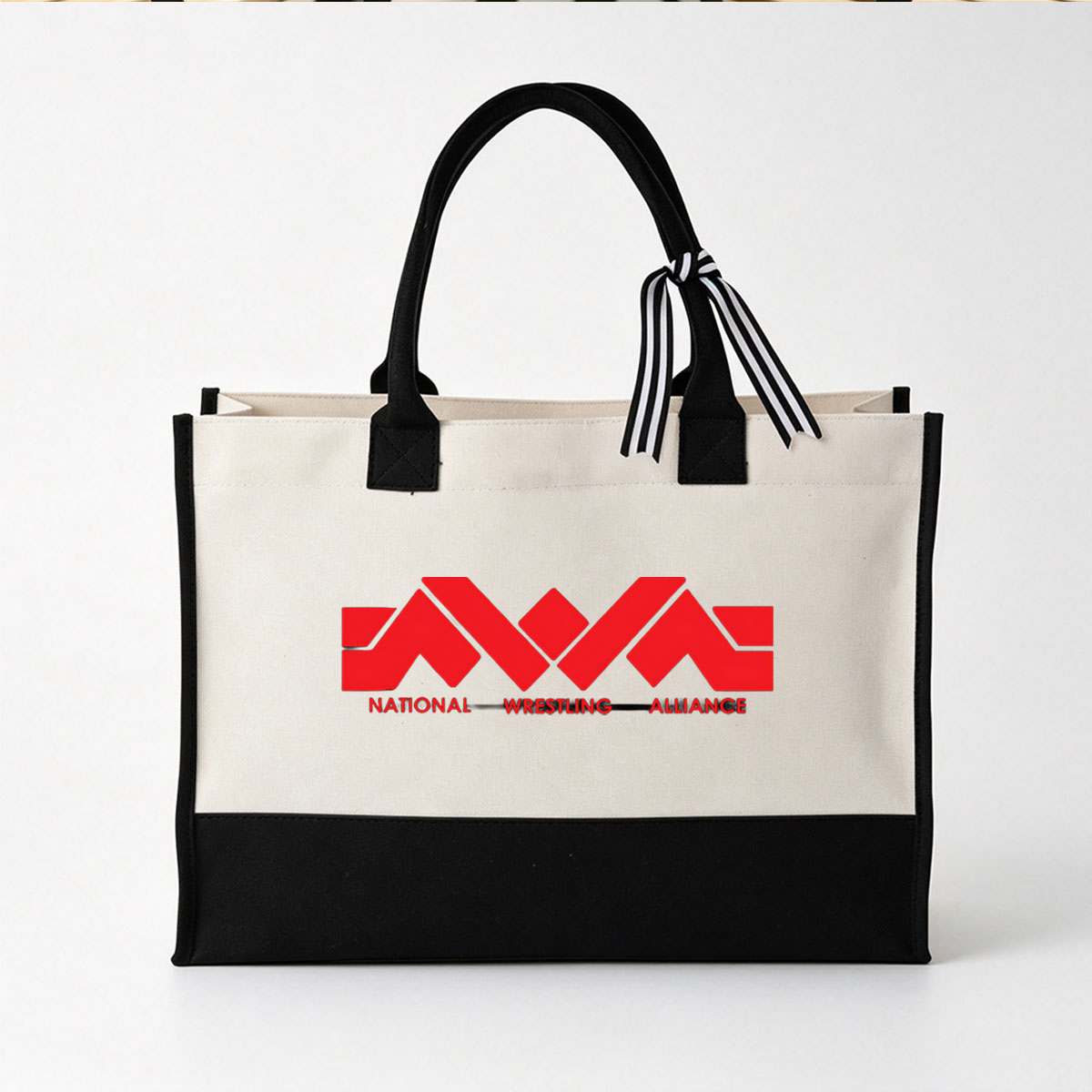NWA National Wrestling Alliance Logo - Canvas patchwork gift tote bag