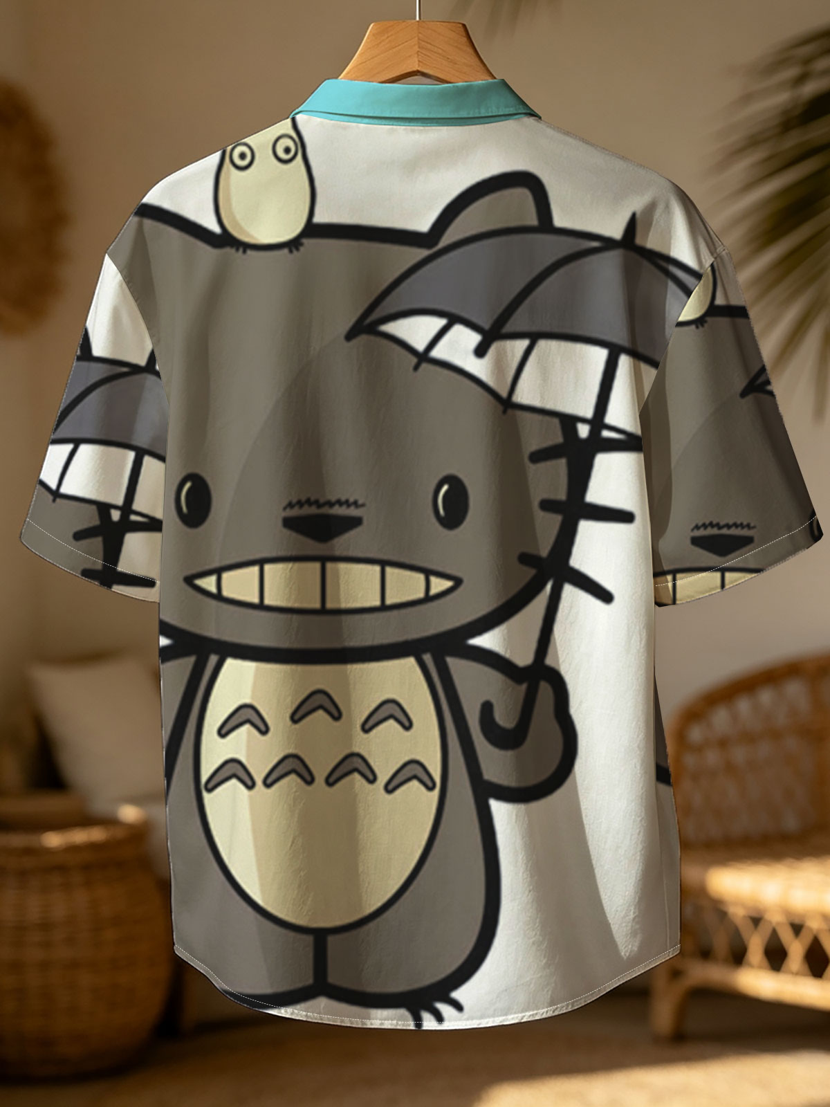 Totoro Holding Umbrella with Small Totoro on Head -  Shirt