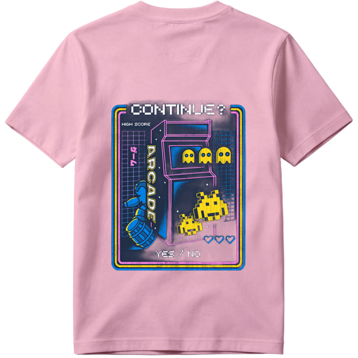 Pac-Man and Space Invaders Arcade Continue Screen - Tee
