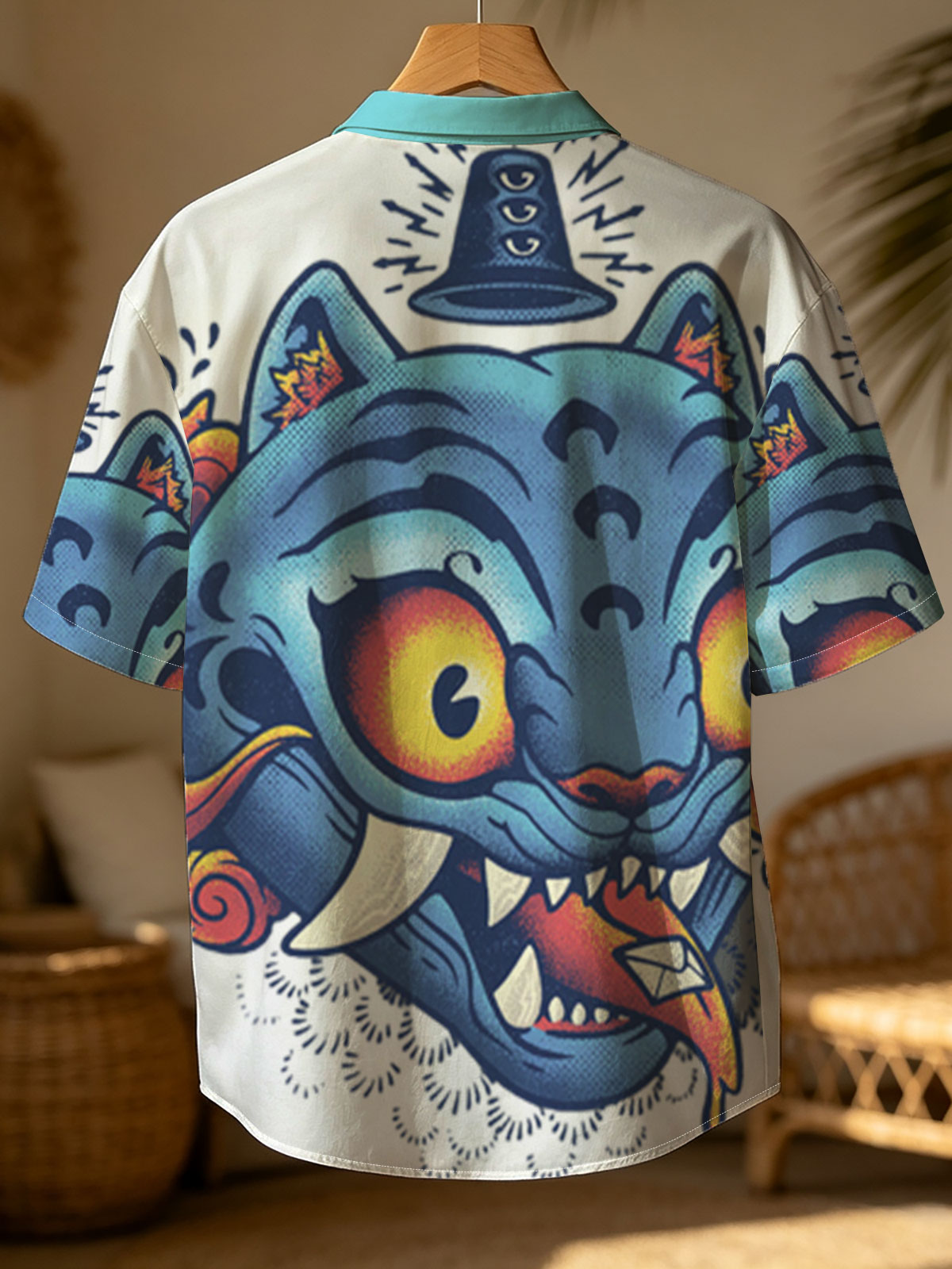 Blue Tiger with Bell and Envelope in Mouth -  Shirt