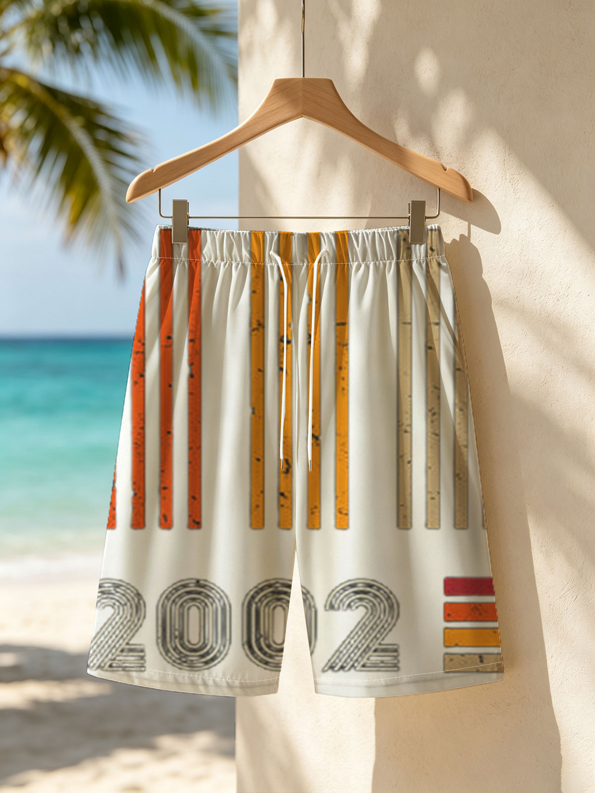 Shiny Since 2002: Retro Logo with Vintage Motorcycle Design -  Beach shorts