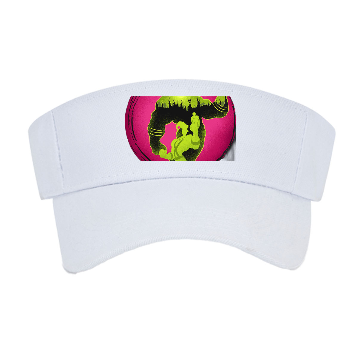 Green Goo Wizard and Warrior Duel on Pink Orb Background -  Visor cap