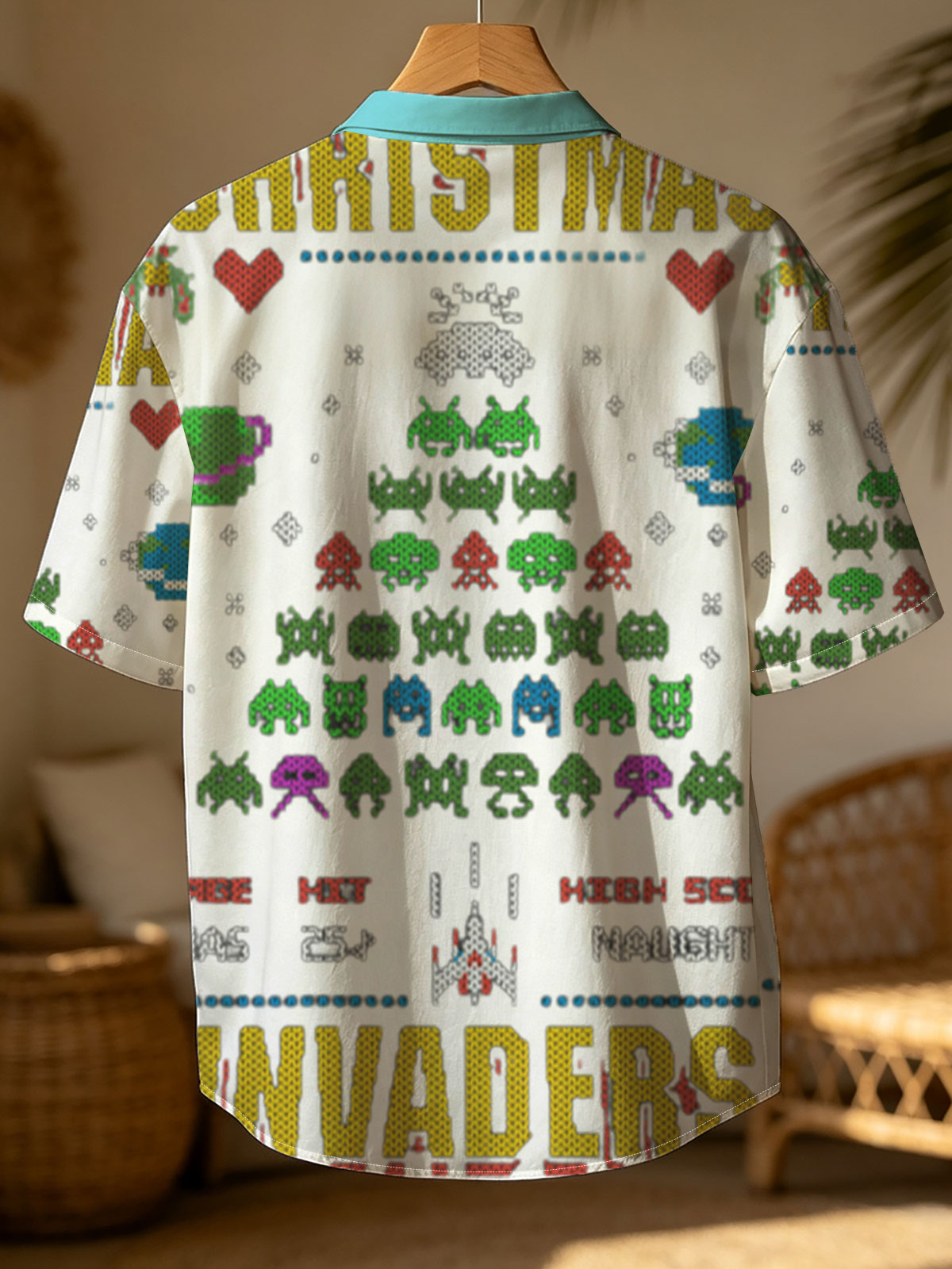 Christmas Invaders: Space Aliens, Santa, and Pixel Art Holiday Battle -  Shirt
