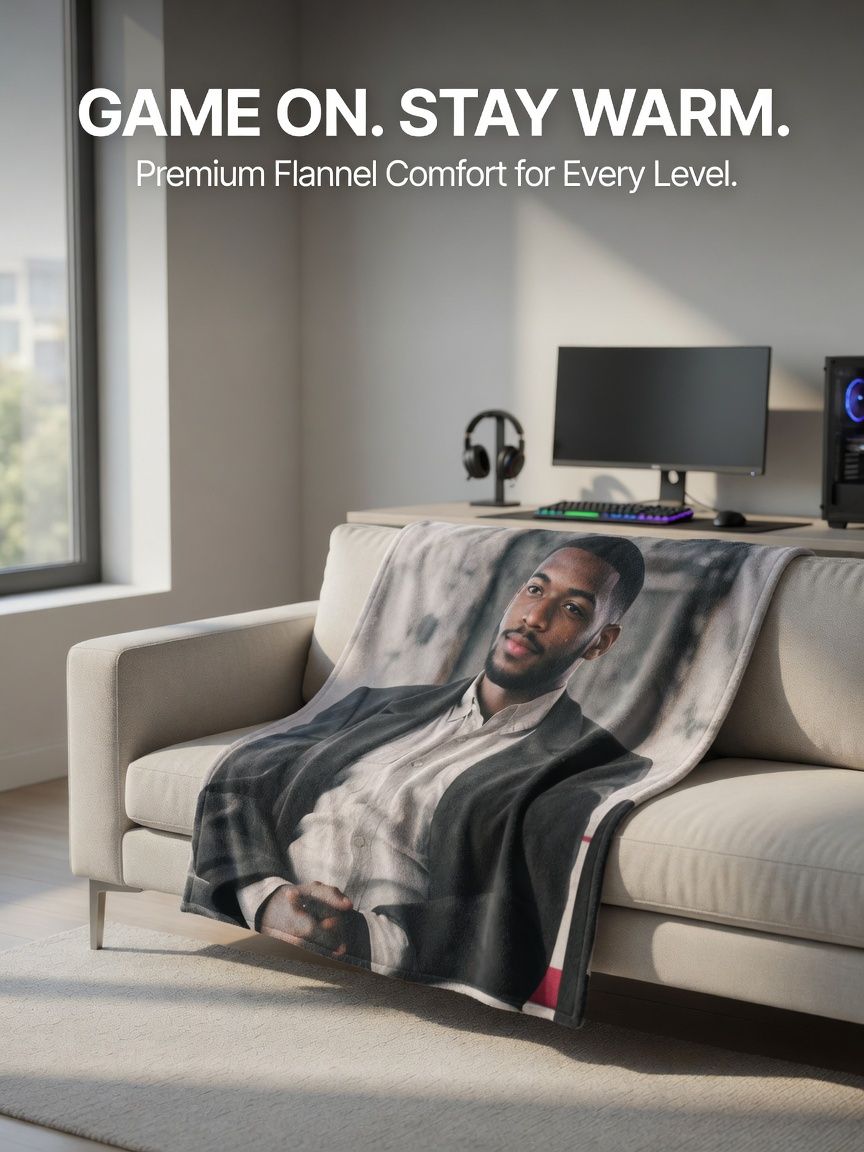 Custom Photo Portrait Flannel Blanket Personalized Picture Face Throw Ultra Soft Lightweight Cozy Memory Gift