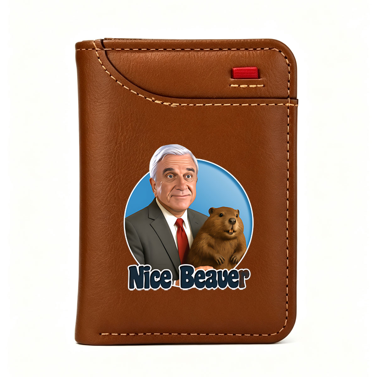 Nice Beaver with Celebrity and Animal Character - Vertical Style Wallet